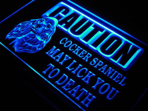 Caution COCKER SPANIEL Lick Dog Neon Light Sign
